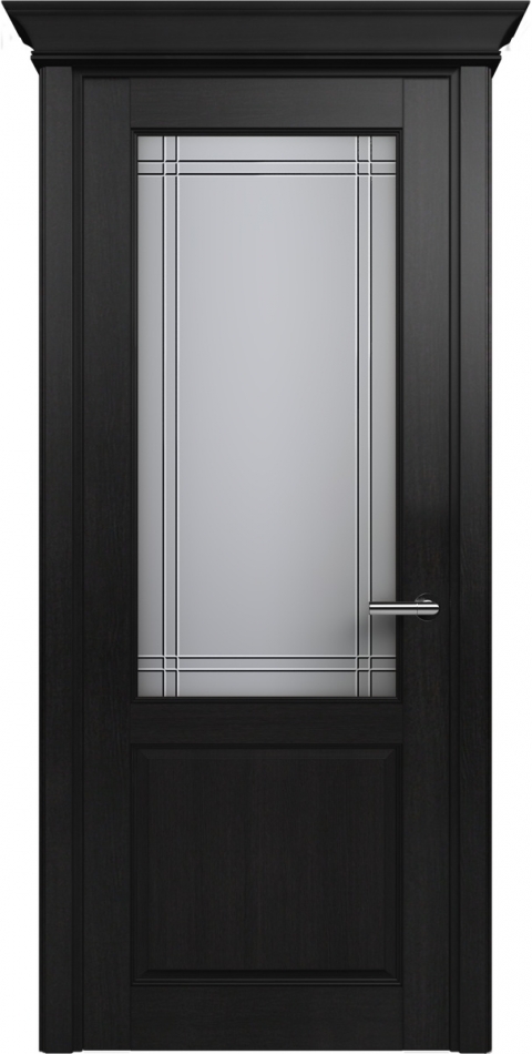 межкомнатные двери  Status Classic 521 гравировка Итальянская решётка дуб чёрный