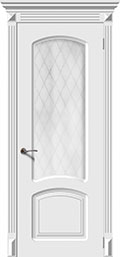 	межкомнатные двери 	La Porte CL001S стекло Кристалл эмаль белая