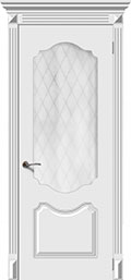 межкомнатные двери  La Porte CL002S стекло Кристалл эмаль белая