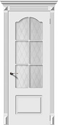 	межкомнатные двери 	La Porte CL003S6 стекло Кристалл эмаль белая