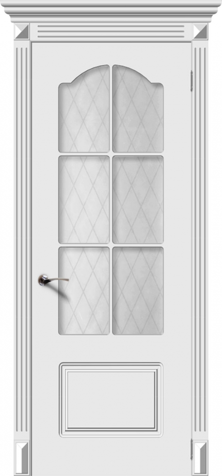 межкомнатные двери  La Porte CL003S6 стекло Кристалл эмаль белая