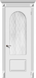 	межкомнатные двери 	La Porte CL004S стекло Кристалл эмаль белая