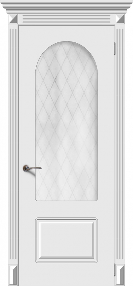 межкомнатные двери  La Porte CL004S стекло Кристалл эмаль белая