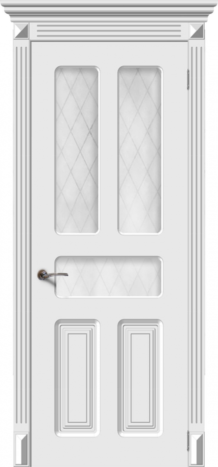 межкомнатные двери  La Porte CL005S стекло Кристалл эмаль белая