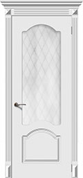 	межкомнатные двери 	La Porte CL006S стекло Кристалл эмаль белая
