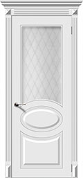 межкомнатные двери  La Porte CL010S стекло Кристалл эмаль белая