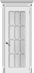 	межкомнатные двери 	La Porte CL011S12 стекло Кристалл эмаль белая