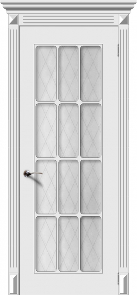 межкомнатные двери  La Porte CL011S12 стекло Кристалл эмаль белая