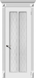 	межкомнатные двери 	La Porte CL012S стекло Кристалл эмаль белая