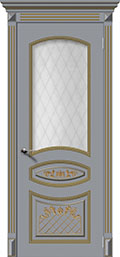 	межкомнатные двери 	La Porte CL015S стекло Кристалл эмаль графит