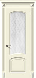 	межкомнатные двери 	La Porte CL001S стекло Кристалл эмаль крем