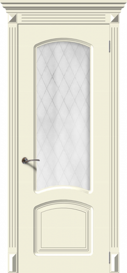 межкомнатные двери  La Porte CL001S стекло Кристалл эмаль крем