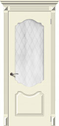 	межкомнатные двери 	La Porte CL002S стекло Кристалл эмаль крем