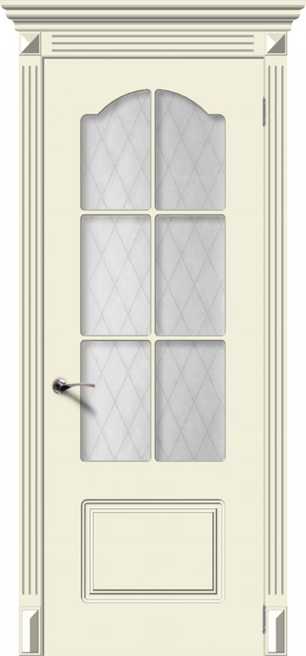 межкомнатные двери  La Porte CL003S6 стекло Кристалл эмаль крем