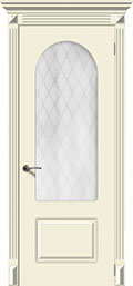 	межкомнатные двери 	La Porte CL004S стекло Кристалл эмаль крем