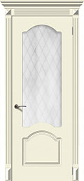 	межкомнатные двери 	La Porte CL006S стекло Кристалл эмаль крем