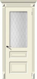 	межкомнатные двери 	La Porte CL008S стекло Кристалл эмаль крем
