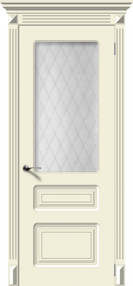 межкомнатные двери  La Porte CL008S стекло Кристалл эмаль крем