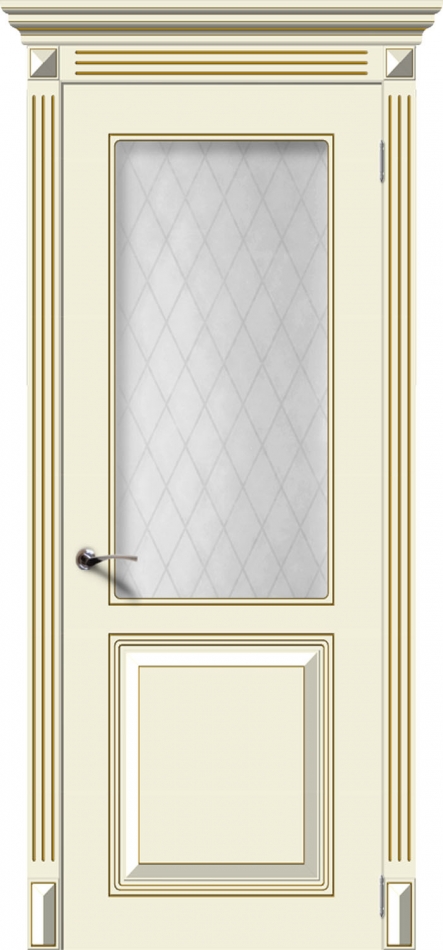 межкомнатные двери  La Porte CL009S стекло Кристалл эмаль крем