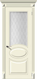 межкомнатные двери  La Porte CL010S стекло Кристалл эмаль крем