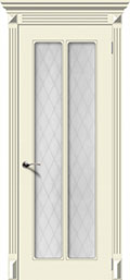 	межкомнатные двери 	La Porte CL012S стекло Кристалл эмаль крем