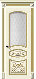 	межкомнатные двери 	La Porte CL015S стекло Кристалл эмаль крем