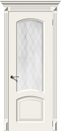 	межкомнатные двери 	La Porte CL001S стекло Кристалл эмаль латте