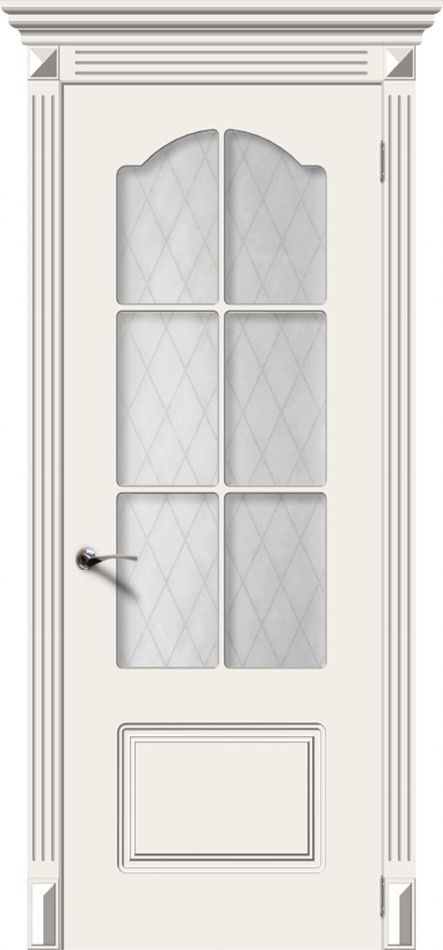 межкомнатные двери  La Porte CL003S6 стекло Кристалл эмаль латте