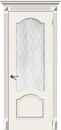 	межкомнатные двери 	La Porte CL006S стекло Кристалл эмаль латте