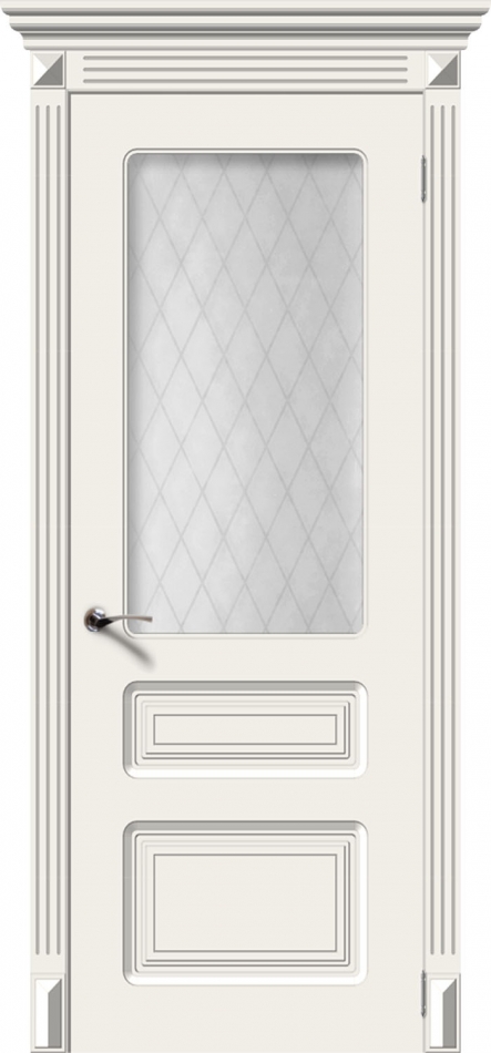межкомнатные двери  La Porte CL008S стекло Кристалл эмаль латте