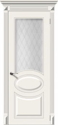 межкомнатные двери  La Porte CL010S стекло Кристалл эмаль латте