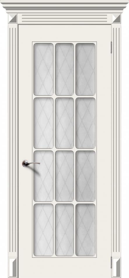 межкомнатные двери  La Porte CL011S12 стекло Кристалл эмаль латте