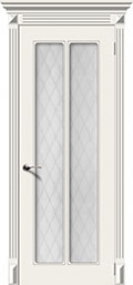 	межкомнатные двери 	La Porte CL012S стекло Кристалл эмаль латте