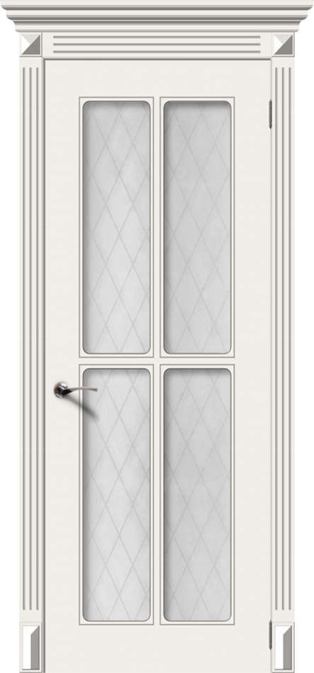 межкомнатные двери  La Porte CL013S стекло Кристалл эмаль латте