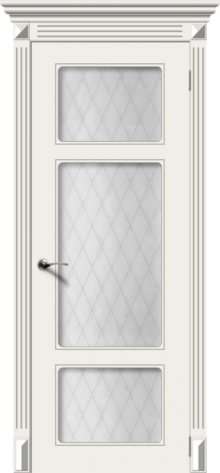 межкомнатные двери  La Porte CL014S стекло Кристалл эмаль латте