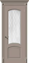 	межкомнатные двери 	La Porte CL001S стекло Кристалл эмаль мокко