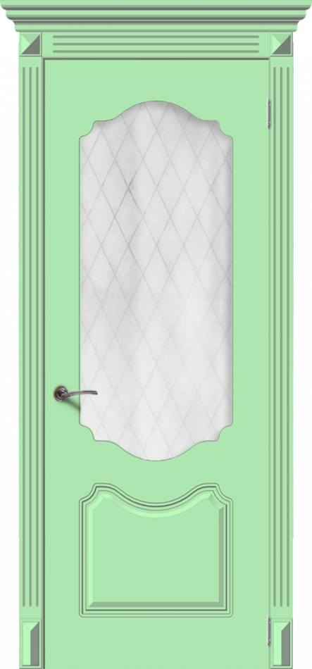 межкомнатные двери  La Porte CL002S стекло Кристалл эмаль фисташка