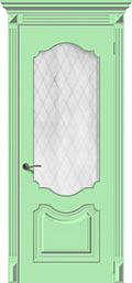 	межкомнатные двери 	La Porte CL004S стекло Кристалл эмаль фисташка