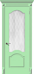 	межкомнатные двери 	La Porte CL006S стекло Кристалл эмаль фисташка