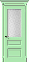 	межкомнатные двери 	La Porte CL008S стекло Кристалл эмаль фисташка