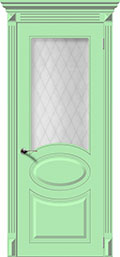 	межкомнатные двери 	La Porte CL010S стекло Кристалл эмаль фисташка