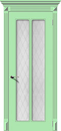 	межкомнатные двери 	La Porte CL012S стекло Кристалл эмаль фисташка