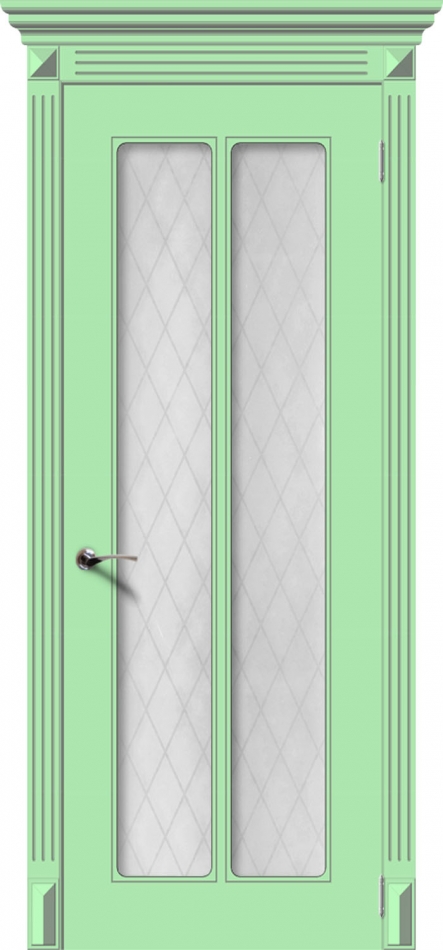 межкомнатные двери  La Porte CL012S стекло Кристалл эмаль фисташка