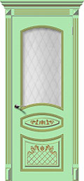 	межкомнатные двери 	La Porte CL015S стекло Кристалл эмаль фисташка
