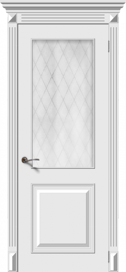 межкомнатные двери  La Porte B02S стекло Кристалл эмаль белая