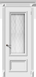 	межкомнатные двери 	La Porte BN05S стекло Кристалл эмаль белая