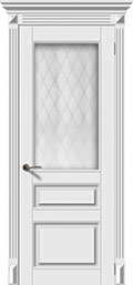 	межкомнатные двери 	La Porte GR07S стекло Кристалл эмаль белая
