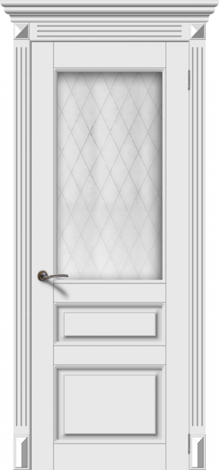 межкомнатные двери  La Porte GR07S стекло Кристалл эмаль белая