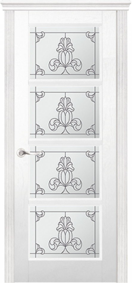 межкомнатные двери  La Porte New Classic 200.5 витраж Валенсия ясень бланко