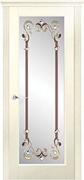 	межкомнатные двери 	La Porte New Classic 200.6 витраж Фламенко ясень карамель